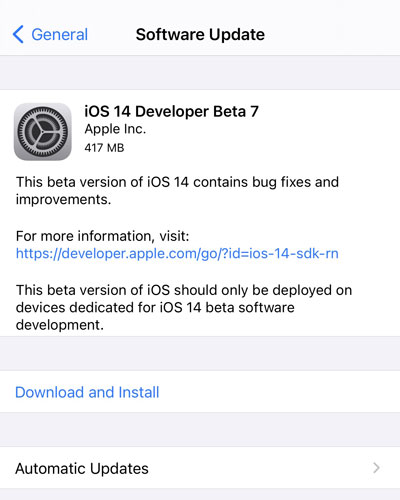 iOS14beta7怎么更新升级