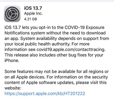 ios13.7什么时候出