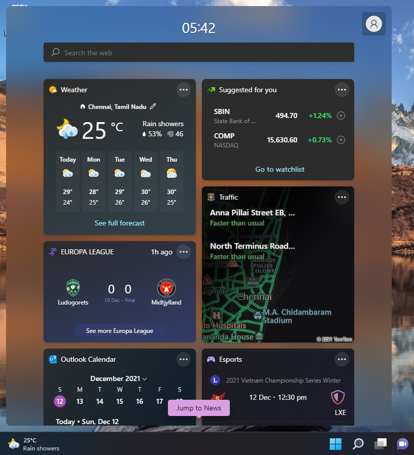 Win11如何开启任务栏天气小部件？