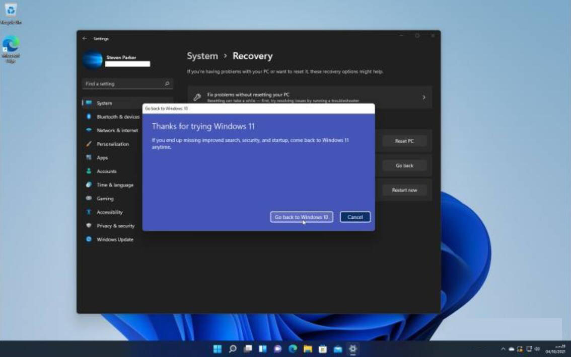 Win11怎么恢复Win10而不影响文件