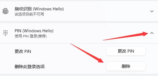 Win11如何取消pin码登录？