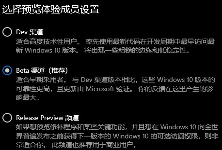 Win11预览体验成员设置选项介绍