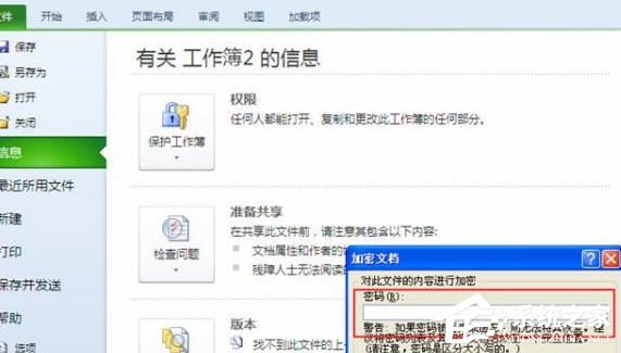 excel 2010怎么加密文档？excel 2010加密文档的方法